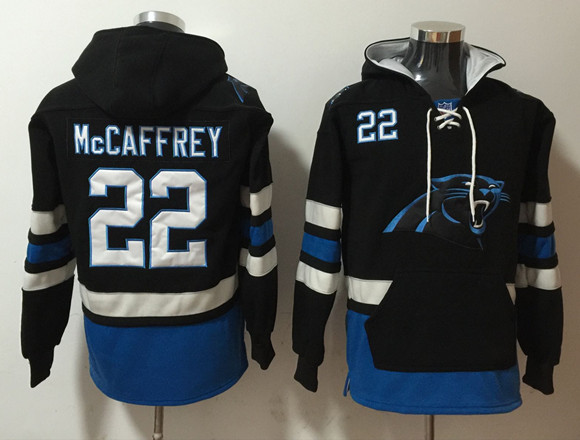 Men's Carolina Panthers #22 Christian McCaffrey Black Ageless Must-Have Lace-Up Pullover Hoodie Men's Carolina Panthers #22 Christian McCaffrey Black Ageless Must-Have Lace-Up Pullover Hoodie